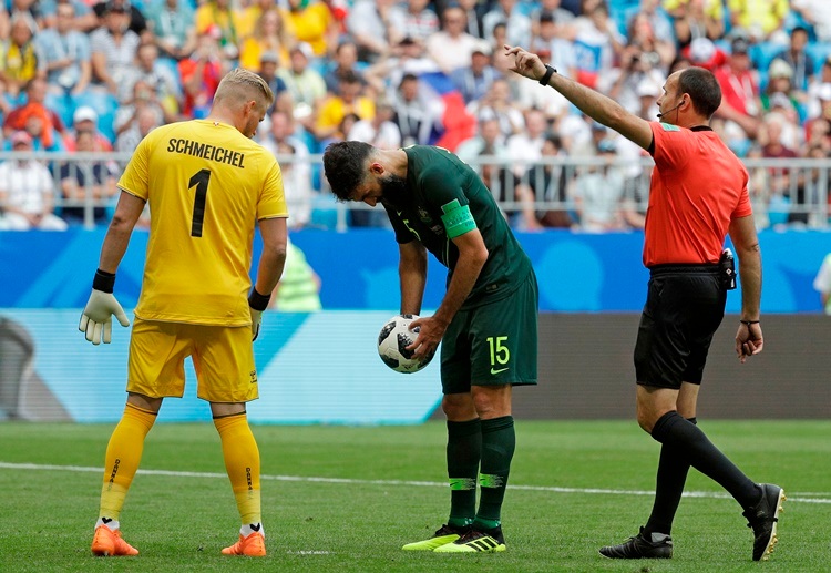 2018世界杯,丹麦迎战澳大利亚,澳大利亚受益于VAR系统获得点球