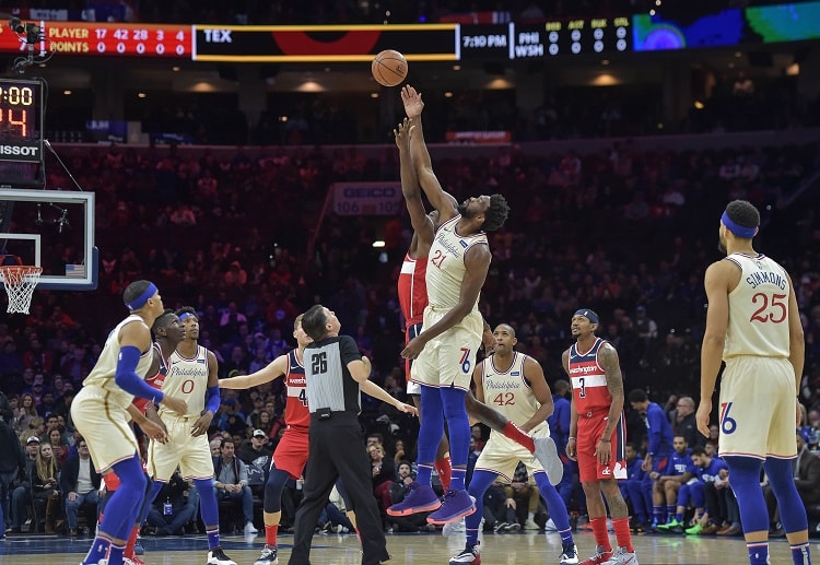 Joel Embiid has scored 26pts to contribute in the Sixers' victory against the Wizards in the recent NBA clash