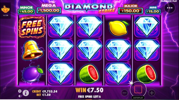 Khi người chơi quay được 3 biểu tượng số 7 với kim cương trong game slot Diamond Strike tại SBOBET, bạn sẽ mở được Jackpot