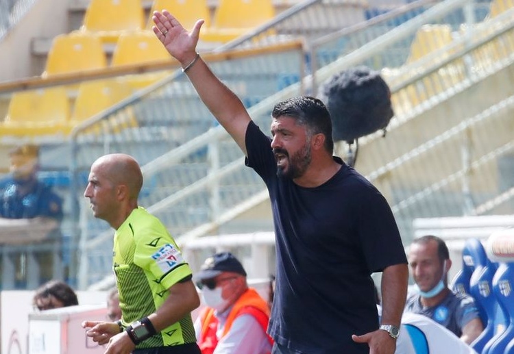 Gennaro Gattuso spearheads Napoli in beating Parma, 0-2, during their Serie A season opening game