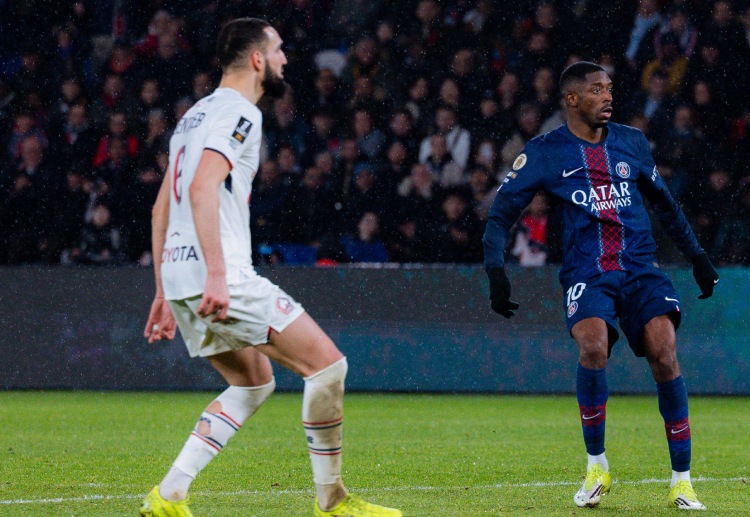 法甲联赛 巴黎圣日尔曼依靠登贝莱的两粒进球，在王子公园主场以3比0击败里尔。