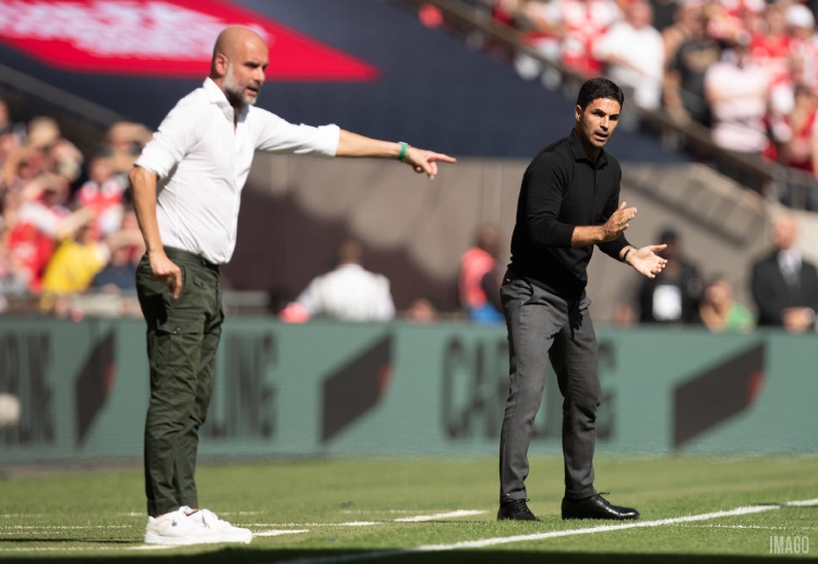 펩 과르디올라 감독의 맨체스터 시티가 아스널의 프리미어리그 7승점 리드를 추격한다.